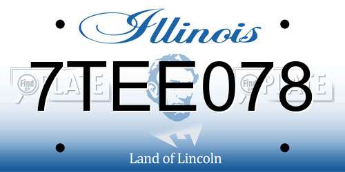 7TEE078 Illinois License Plate