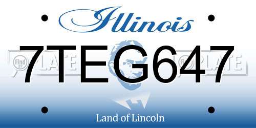 7TEG647 Illinois License Plate
