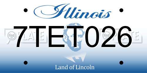 7TET026 Illinois License Plate