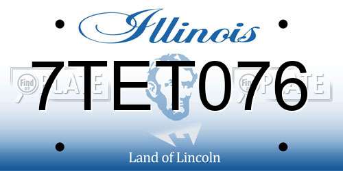 7TET076 Illinois License Plate