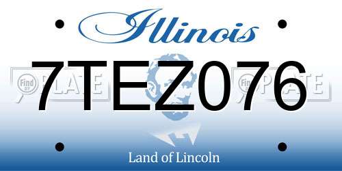 7TEZ076 Illinois License Plate