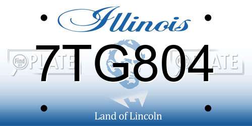 7TG804 Illinois License Plate