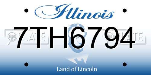 7TH6794 Illinois License Plate