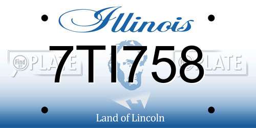 7TI758 Illinois License Plate