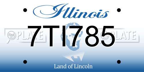 7TI785 Illinois License Plate