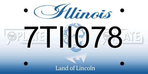 7TII078 Illinois License Plate