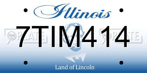 7TIM414 Illinois License Plate