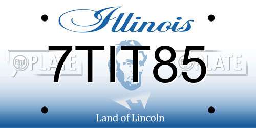 7TIT85 Illinois License Plate
