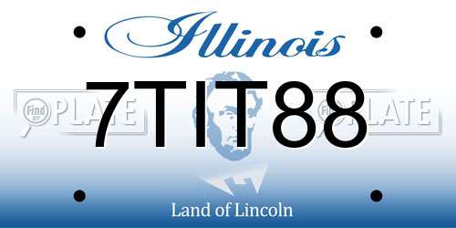 7TIT88 Illinois License Plate