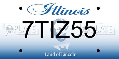 7TIZ55 Illinois License Plate