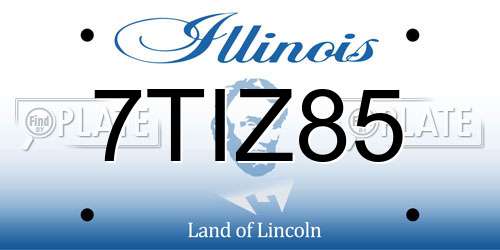 7TIZ85 Illinois License Plate