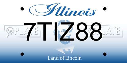 7TIZ88 Illinois License Plate