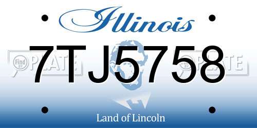 7TJ5758 Illinois License Plate