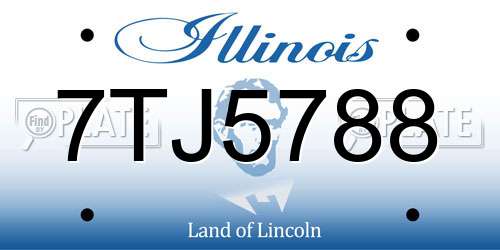 7TJ5788 Illinois License Plate
