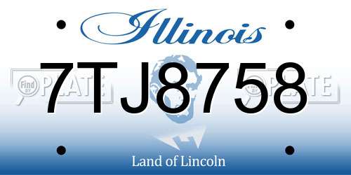 7TJ8758 Illinois License Plate