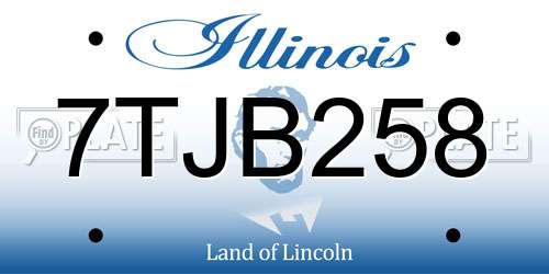7TJB258 Illinois License Plate