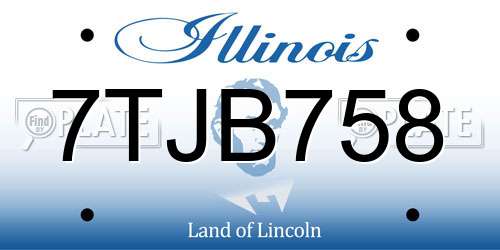 7TJB758 Illinois License Plate