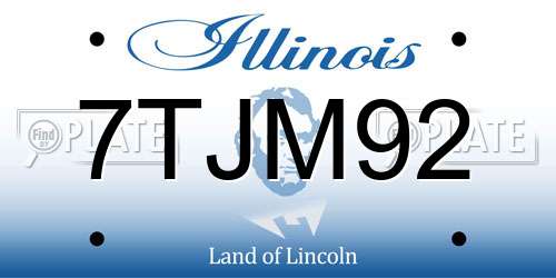 7TJM92 Illinois License Plate