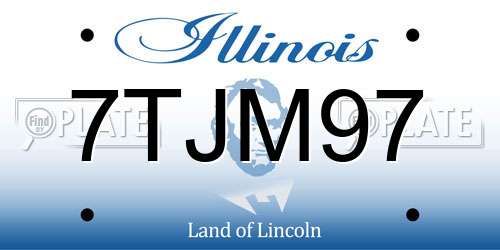 7TJM97 Illinois License Plate