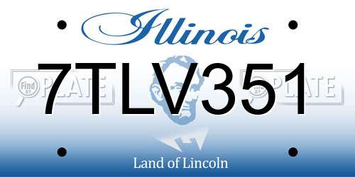 7TLV351 Illinois License Plate