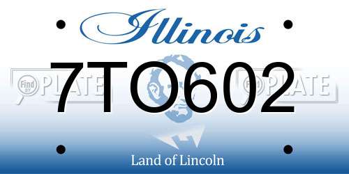7TO602 Illinois License Plate
