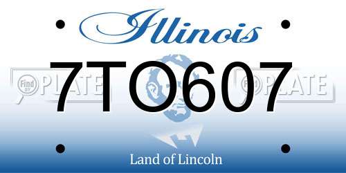 7TO607 Illinois License Plate