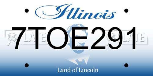 7TOE291 Illinois License Plate