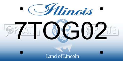 7TOG02 Illinois License Plate