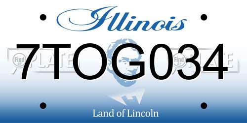 7TOG034 Illinois License Plate