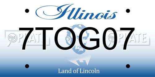 7TOG07 Illinois License Plate