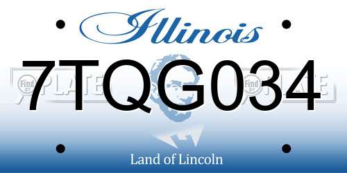 7TQG034 Illinois License Plate