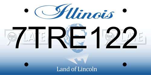 7TRE122 Illinois License Plate