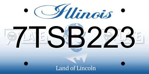 7TSB223 Illinois License Plate