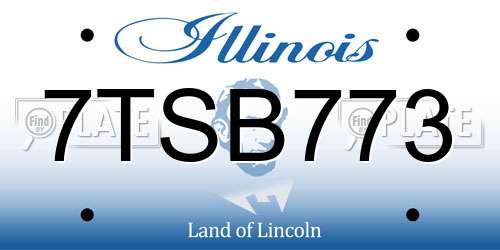 7TSB773 Illinois License Plate