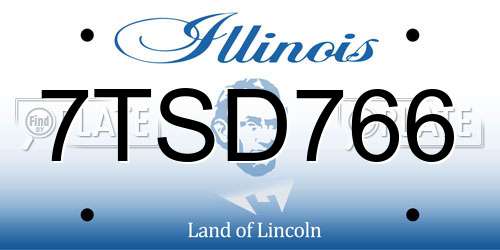 7TSD766 Illinois License Plate