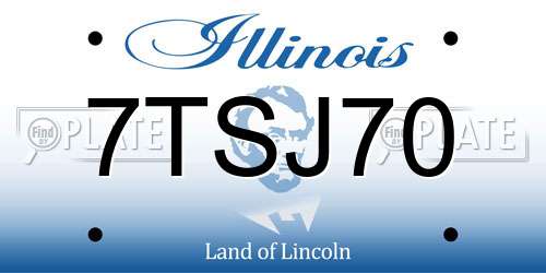 7TSJ70 Illinois License Plate
