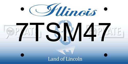 7TSM47 Illinois License Plate