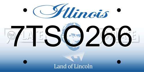7TSO266 Illinois License Plate