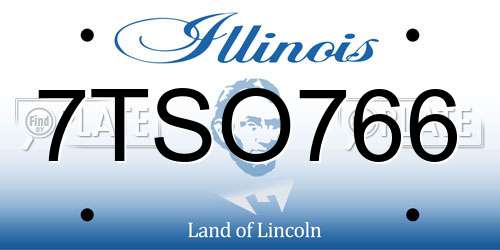 7TSO766 Illinois License Plate