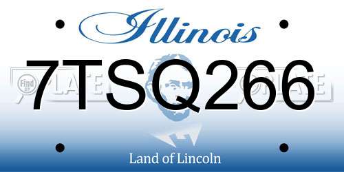 7TSQ266 Illinois License Plate