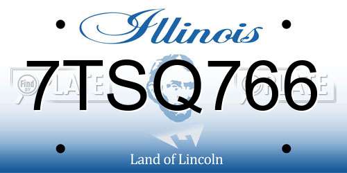 7TSQ766 Illinois License Plate