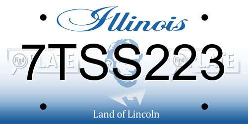7TSS223 Illinois License Plate