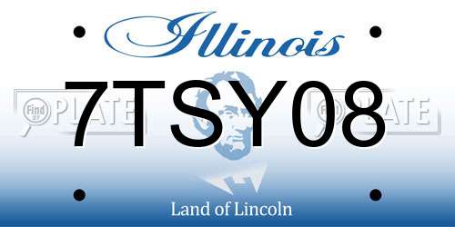 7TSY08 Illinois License Plate