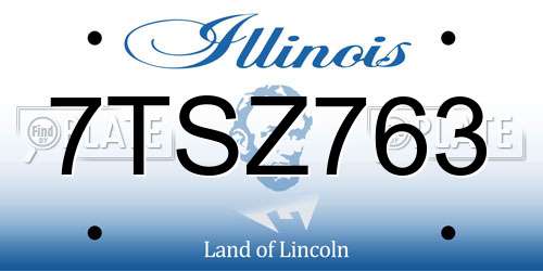 7TSZ763 Illinois License Plate