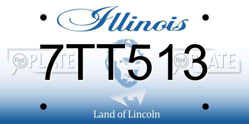 7TT513 Illinois License Plate