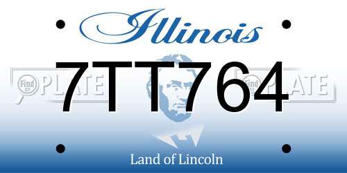 7TT764 Illinois License Plate