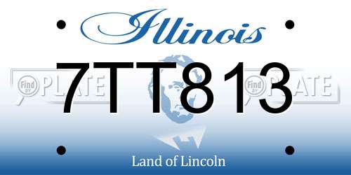 7TT813 Illinois License Plate