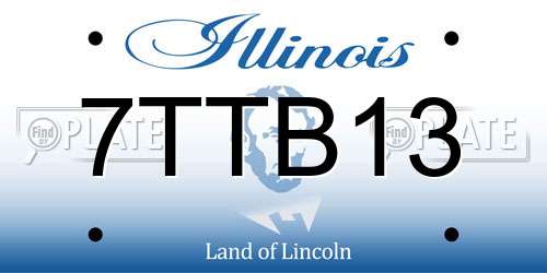 7TTB13 Illinois License Plate