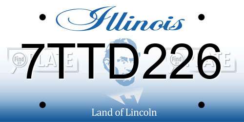 7TTD226 Illinois License Plate