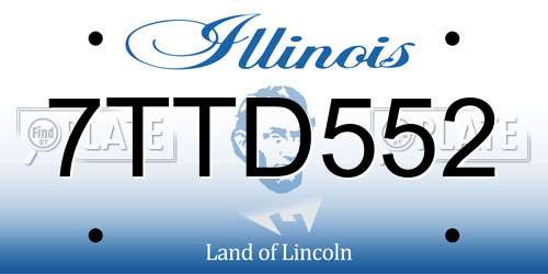 7TTD552 Illinois License Plate